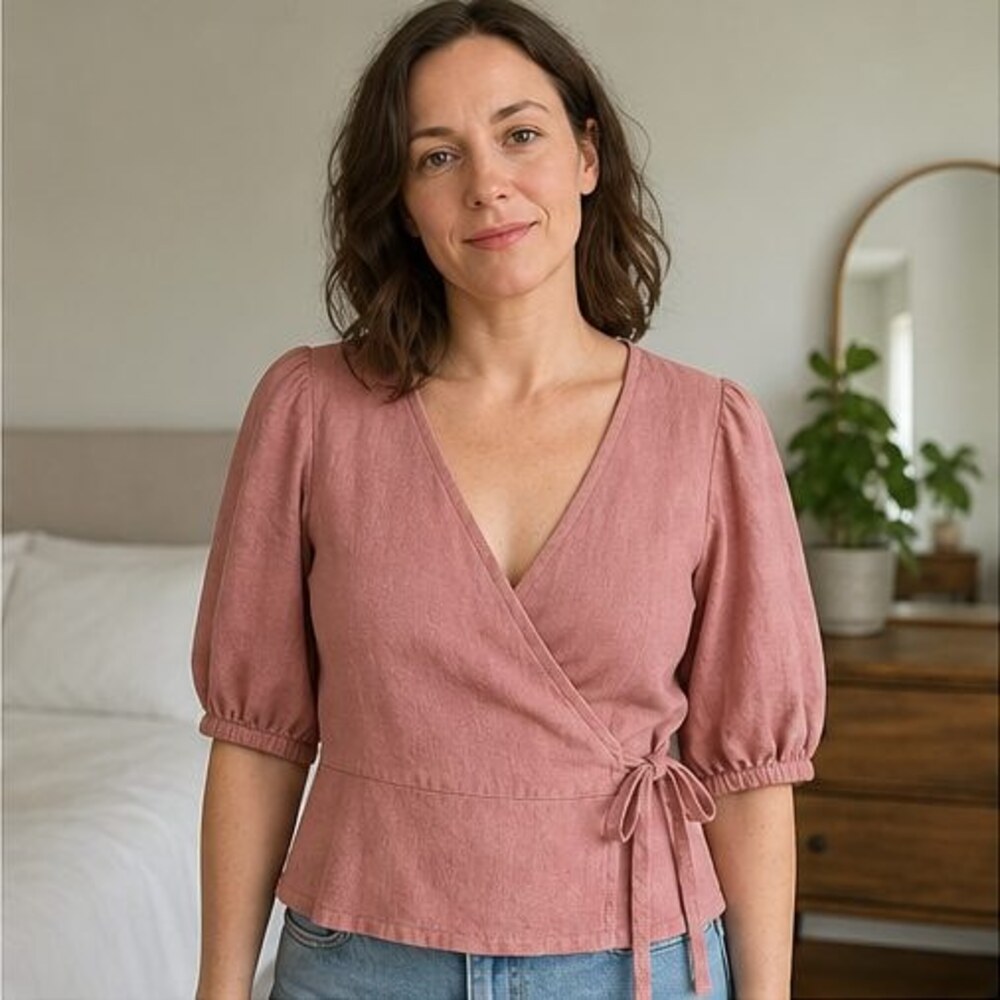 Rust Peplum Top - Picture 2 of 6